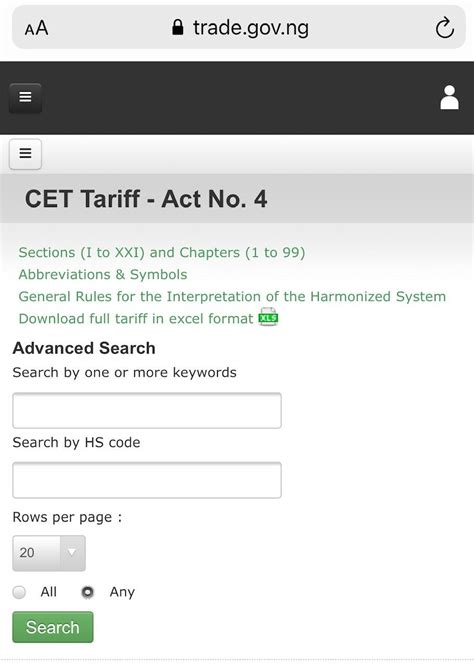 KSCUT System Nigeria|Tariff Search .